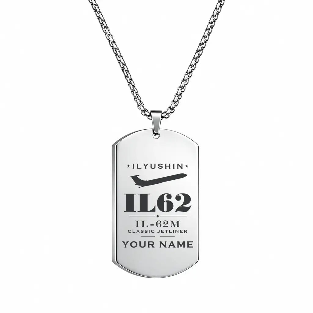 Ilyushin Il-62M - Necklace - Heritage + Name - Silver