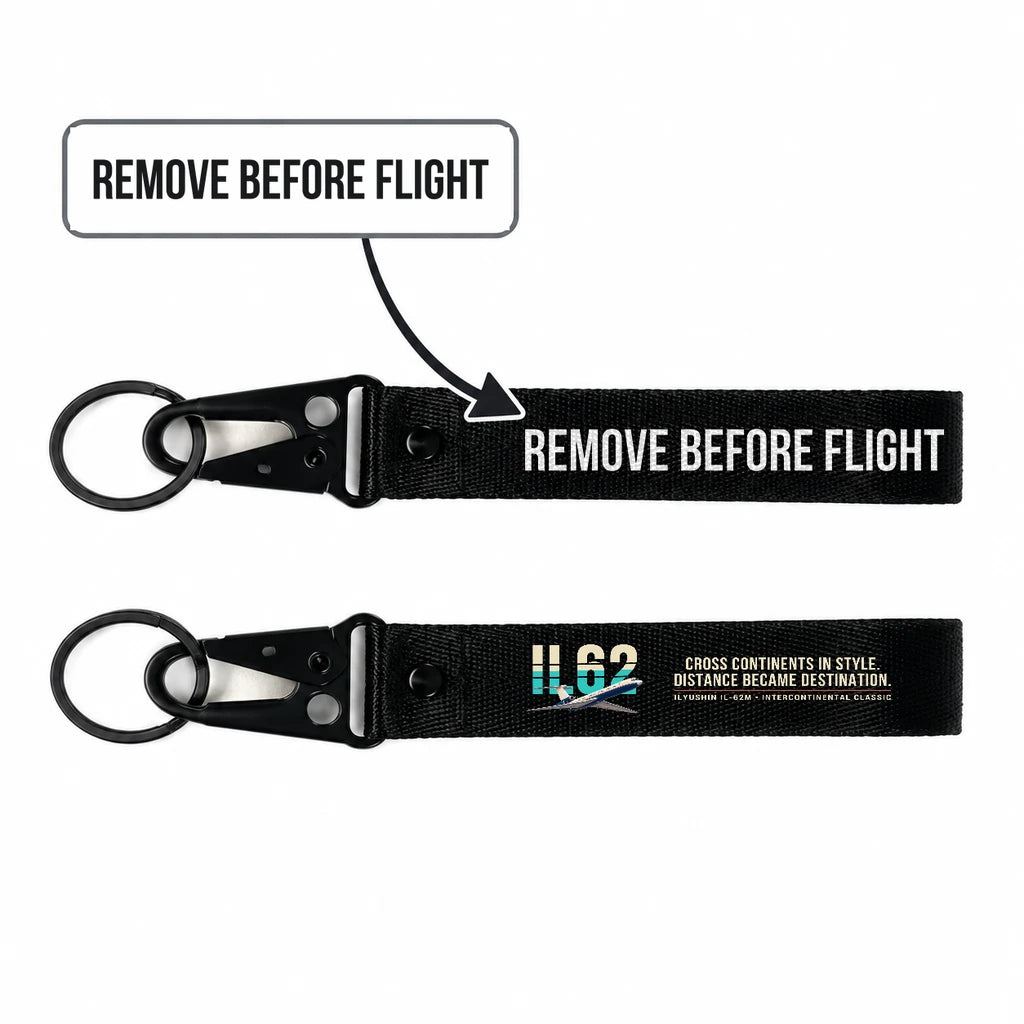 Ilyushin Il-62M Hawk-Shaped Key Chains - Black - Original - Remove Before Flight