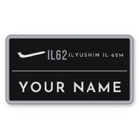 Thumbnail for Ilyushin Il-62M Patches - Rectangle + Name - Black Silver