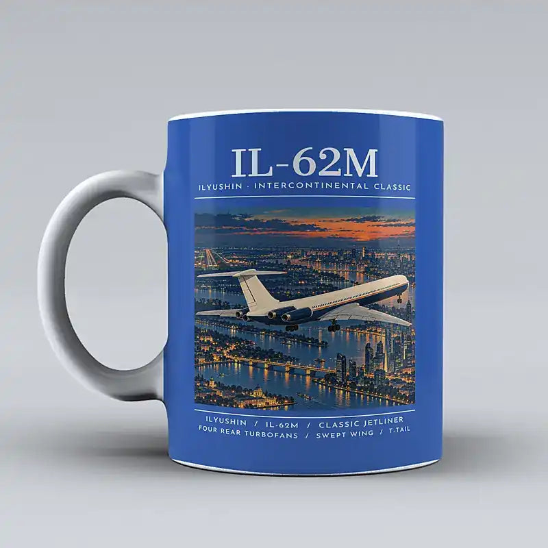Ilyushin Il-62M - Poster - Mug - Blue