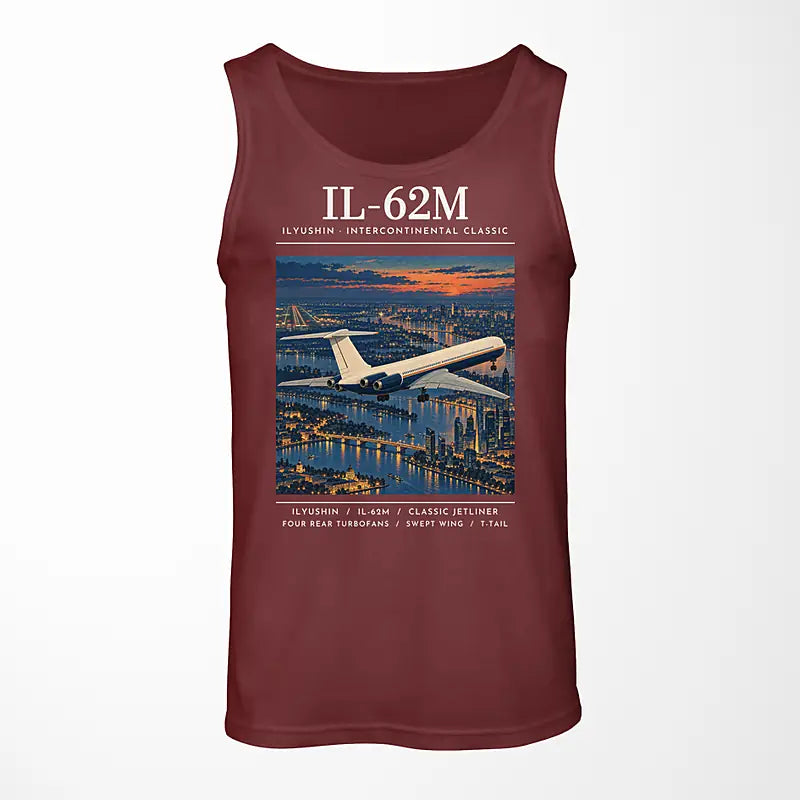 Ilyushin Il-62M - Poster - Tank Top - Dark Red