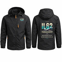 Thumbnail for Ilyushin Il-62M Stylish Jackets - Hooded Windbreaker - Original - Black