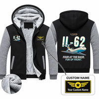 Thumbnail for Ilyushin Il-62M Zipped Sweatshirts - Cartoon + Name - Black & Gray