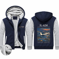 Thumbnail for Ilyushin Il-62M Zipped Sweatshirts - Poster - Navy & Gray
