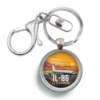 Thumbnail for Ilyushin Il-86 - 3D - Circle Key Chain - Full Print