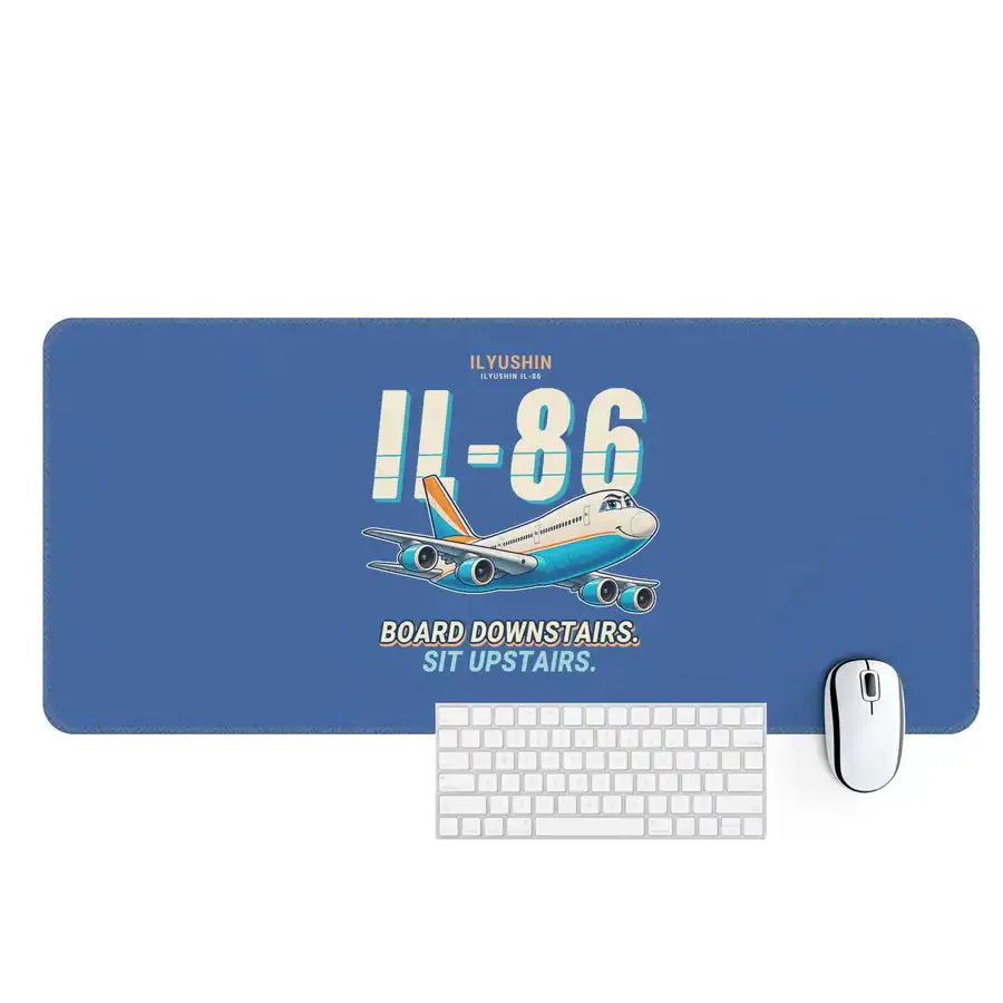 Ilyushin Il-86 - Cartoon - Desk Mat - Blue