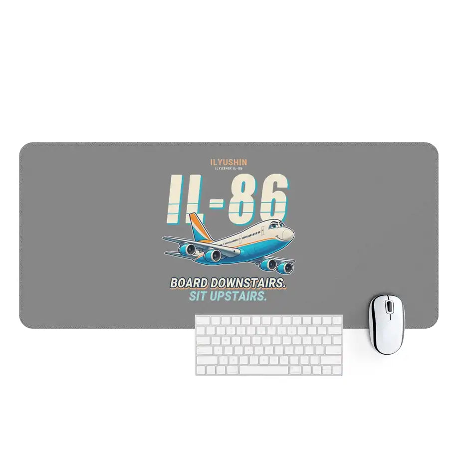 Ilyushin Il-86 - Cartoon - Desk Mat - Gray