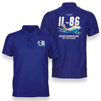 Thumbnail for Ilyushin Il-86 - Cartoon - Double-Side Polo - Blue