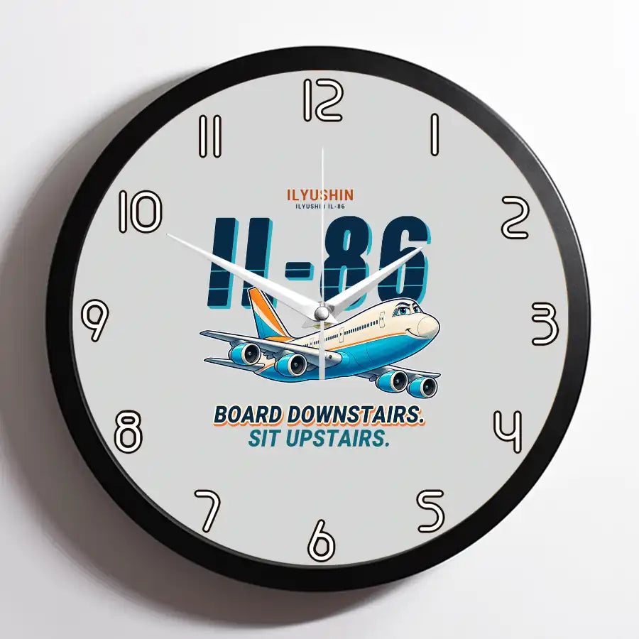 Ilyushin Il-86 - Cartoon - Framed - Light Gray