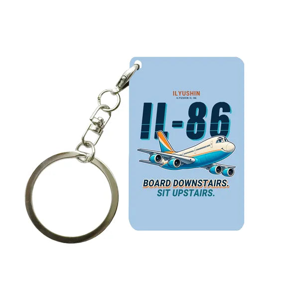 Ilyushin Il-86 - Cartoon - Key Chain - Light Blue