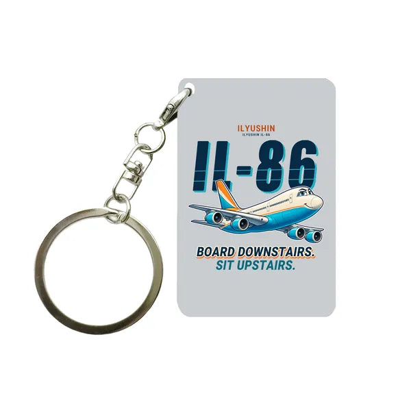 Ilyushin Il-86 - Cartoon - Key Chain - Light Gray