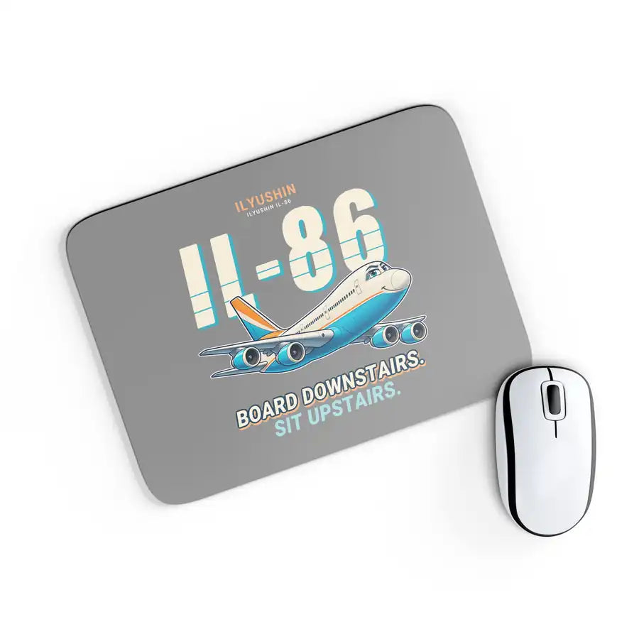 Ilyushin Il-86 - Cartoon - Mouse Pad - Gray
