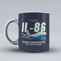 Thumbnail for Ilyushin Il-86 - Cartoon - Mug - Dark Blue