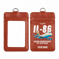 Thumbnail for Ilyushin Il-86 - Cartoon - ID Card Holder - Light Brown + Name