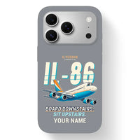 Thumbnail for Ilyushin Il-86 - Cartoon + Name - MagSafe iPhone 17 Pro - Gray