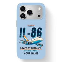 Thumbnail for Ilyushin Il-86 - Cartoon + Name - MagSafe iPhone 17 Pro - Light Blue