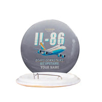 Thumbnail for Ilyushin Il-86 - Cartoon + Name - Pin - Gray