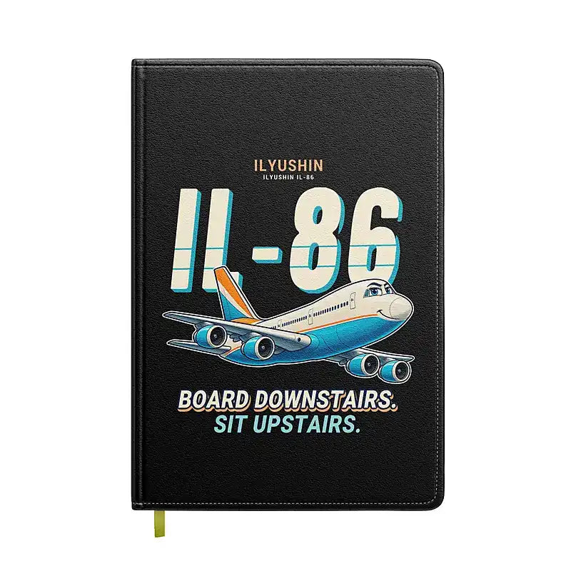 Ilyushin Il-86 - Cartoon - Notebook - Black
