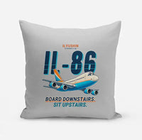 Thumbnail for Ilyushin Il-86 - Cartoon - Pillow - Light Gray