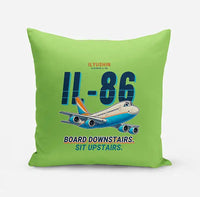Thumbnail for Ilyushin Il-86 - Cartoon - Pillow - Light Green
