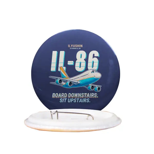 Ilyushin Il-86 - Cartoon - Pin - Navy Blue