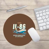 Thumbnail for Ilyushin Il-86 - Cartoon - Round Mouse Pad - Brown