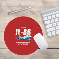 Thumbnail for Ilyushin Il-86 - Cartoon - Round Mouse Pad - Red