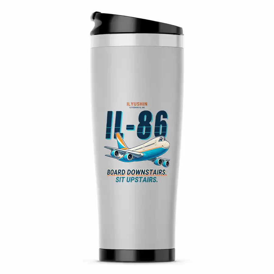 Ilyushin Il-86 - Cartoon - Stainless Steel (No Holder) - Light Gray