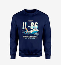 Thumbnail for Ilyushin Il-86 - Cartoon - Sweatshirt - Navy Blue