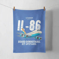 Thumbnail for Ilyushin Il-86 - Cartoon - Towel - Blue