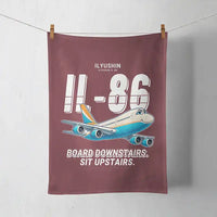 Thumbnail for Ilyushin Il-86 - Cartoon - Towel - Dark Red