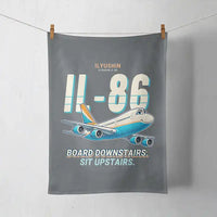 Thumbnail for Ilyushin Il-86 - Cartoon - Towel - Gray