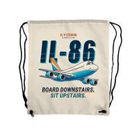 Thumbnail for Ilyushin Il-86 - Drawstring Bag - Cartoon - Beige