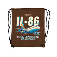 Thumbnail for Ilyushin Il-86 - Drawstring Bag - Cartoon - Brown