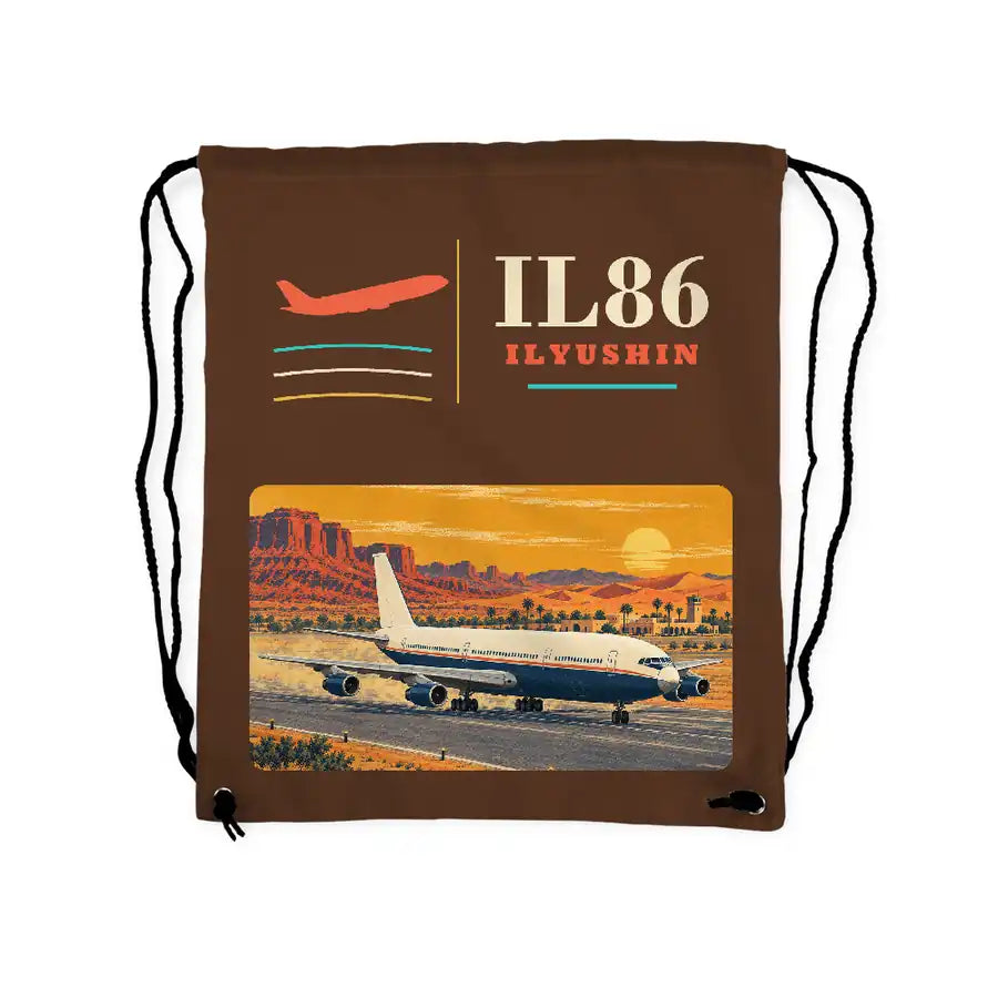 Ilyushin Il-86 - Drawstring Bag - Classic - Brown