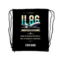 Thumbnail for Ilyushin Il-86 - Drawstring Bag - Original + Name - Black