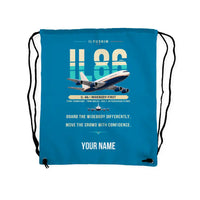 Thumbnail for Ilyushin Il-86 - Drawstring Bag - Original + Name - Light Blue