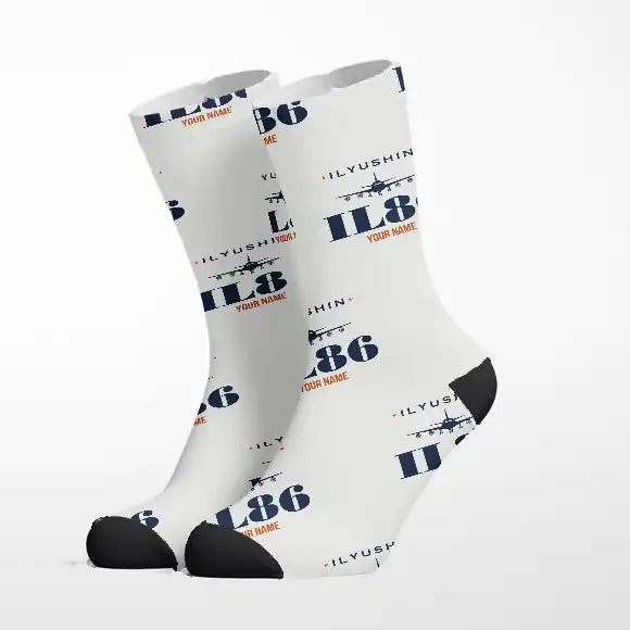 Ilyushin Il-86 - Heritage + Name - Socks - White