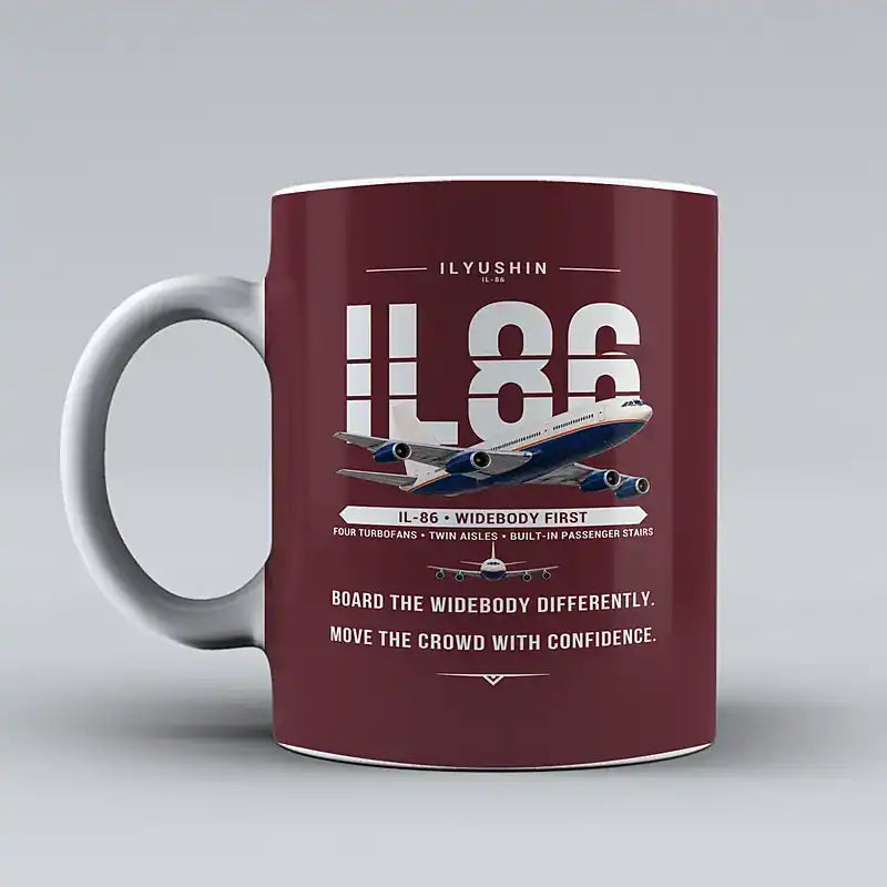 Ilyushin Il-86 - Original - Mug - Dark Red