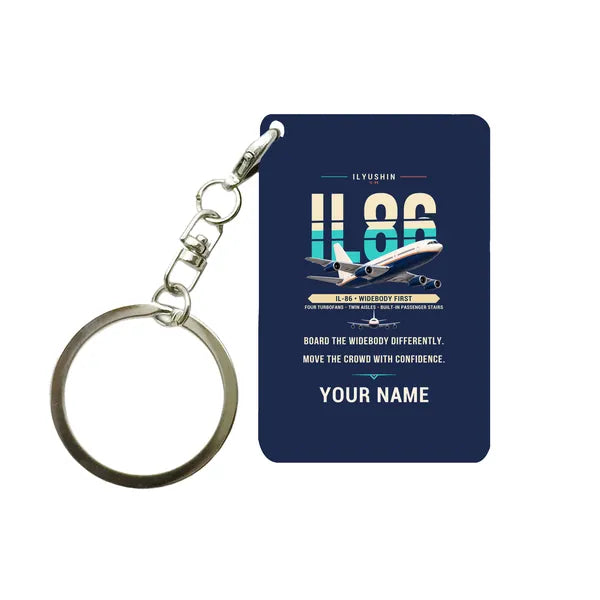 Ilyushin Il-86 - Original + Name - Key Chain - Navy Blue