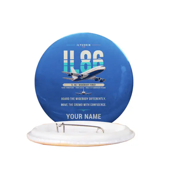 Ilyushin Il-86 - Original + Name - Pin - Blue