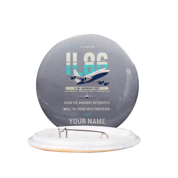Ilyushin Il-86 - Original + Name - Pin - Gray