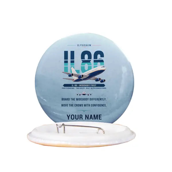 Ilyushin Il-86 - Original + Name - Pin - Light Blue