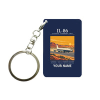 Thumbnail for Ilyushin Il-86 - Poster + Name - Key Chain - Navy Blue
