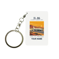 Thumbnail for Ilyushin Il-86 - Poster + Name - Key Chain - White