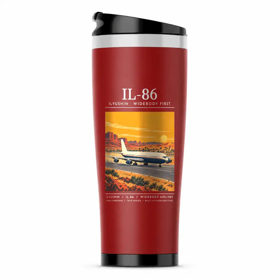 Ilyushin Il-86 - Poster - Stainless Steel (No Holder) - Red