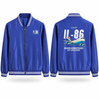 Thumbnail for Ilyushin Il-86 Stylish Jackets - Baseball Collar - Cartoon - Royal Blue