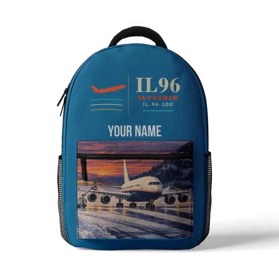 Ilyushin Il-96-300 - 3D Backpack - Light Blue + Name
