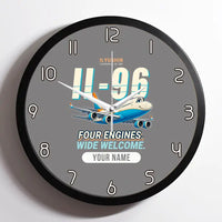 Thumbnail for Ilyushin Il-96-300 - Cartoon + Name - Framed - Gray