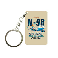 Thumbnail for Ilyushin Il-96-300 - Cartoon + Name - Key Chain - Beige